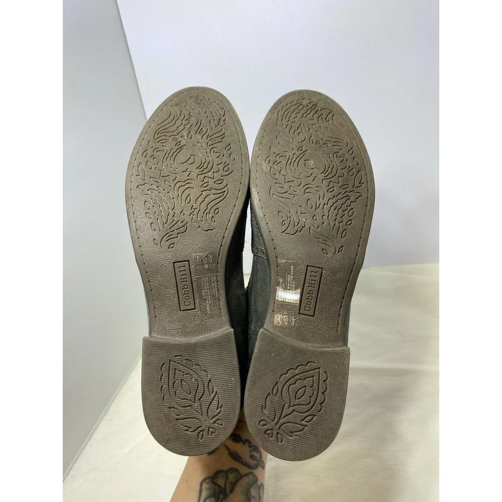 Cobb Hill Crosbie Loafer Womens 8 Grey Leather Slip On Shoes Low Heel Flats